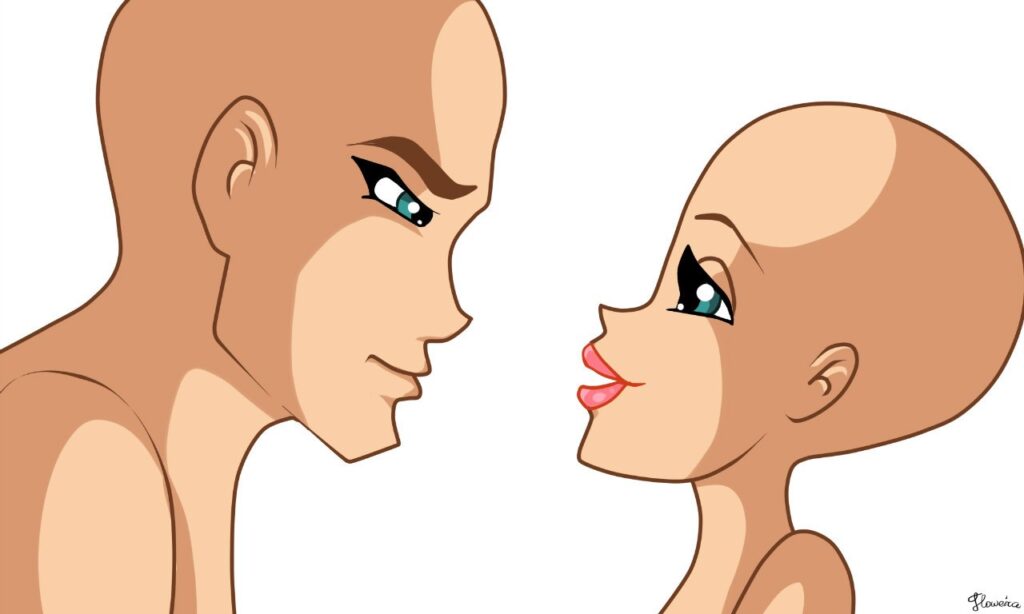 Винкс манекен Парень и девушка смотрят друг другу в глаза, 2 человека  разговаривают друг с другом глядя в лица, лицо друг друга